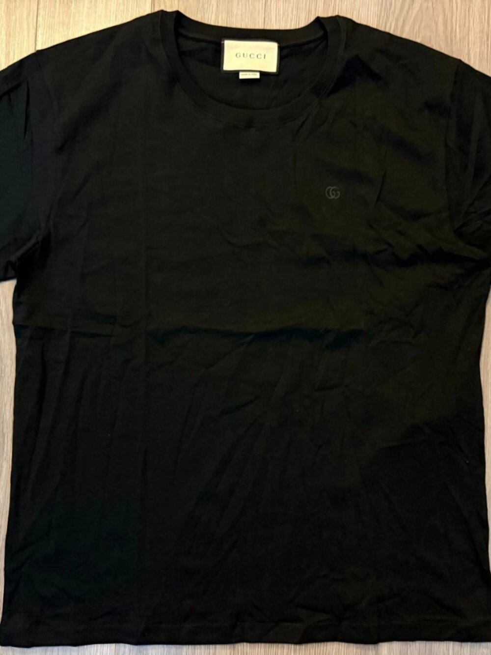 Gucci Cotton Jersey Tee Shirt With Double G black sz M